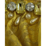 Dolce & Gabbana Yellow lace crystal mini dress GSS10005-2