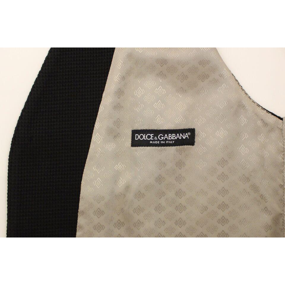 Dolce & Gabbana Black Cotton Dress Vest Blazer Jacket