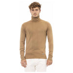Baldinini Trend Beige Modal Men Sweater Baldinini Trend Rosy Brown