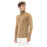 Baldinini Trend Beige Modal Men Sweater Baldinini Trend Rosy Brown
