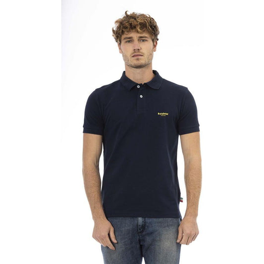 Baldinini Trend Blue Cotton Men Polo BA-23832-M-FBB-307