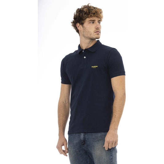 Baldinini Trend Blue Cotton Men Polo BA-23832-M-FBB-307