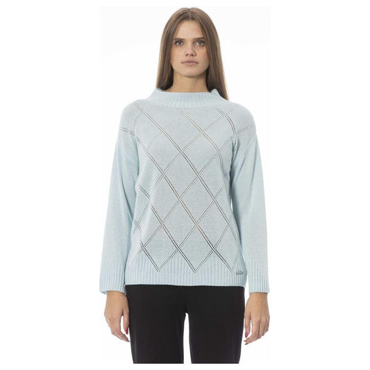 Baldinini Trend Light Blue Wool Women Sweater
