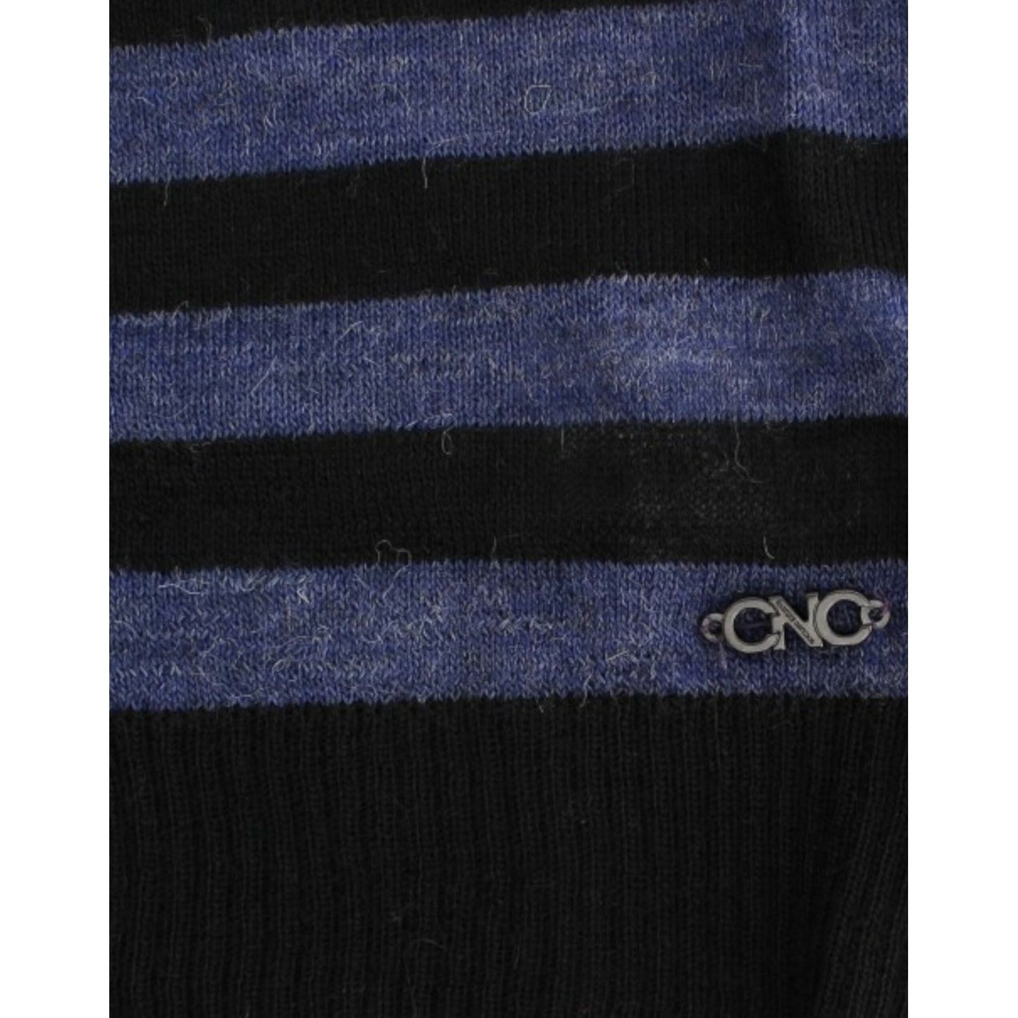 Costume National Black striped V-neck sweater