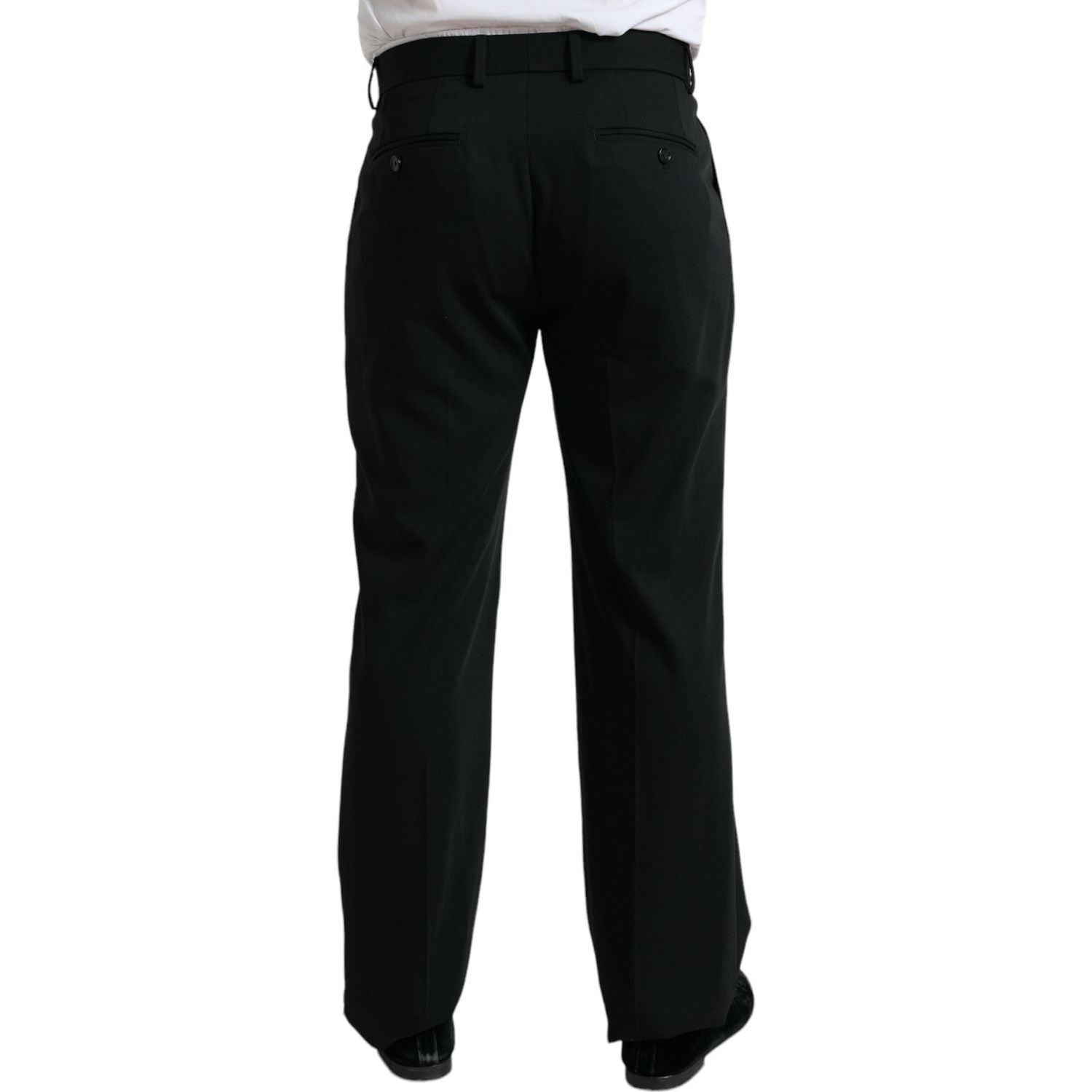 Dolce & Gabbana Black Wool Formal Straight Fit Dress Pants