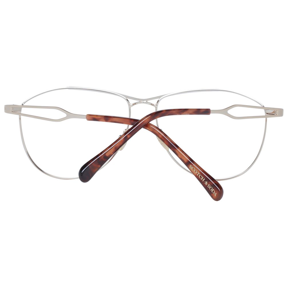 Scotch & Soda Gold Men Glasses Frame with metal full-rim aviator design and tortoise temples.