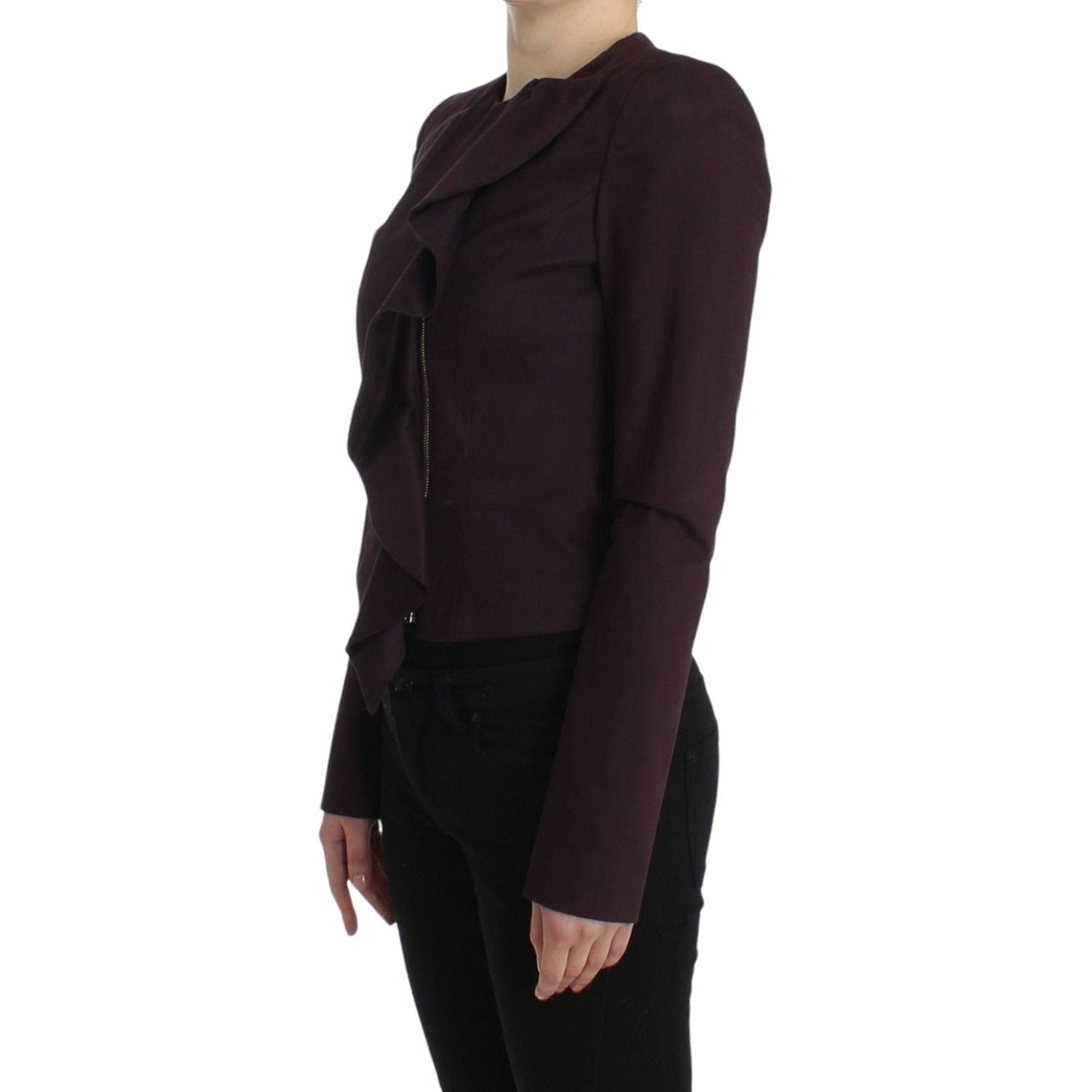 GF Ferre Purple Ruched Jacket Coat Blazer Short