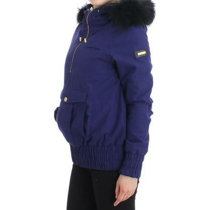 GF Ferre Blue Padded Jacket Hooded Short K-Way Coats & Jackets