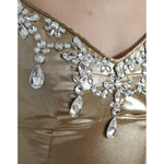 Dolce & Gabbana Metallic Gold Crystal Embellished Gown Dress DR281085-40