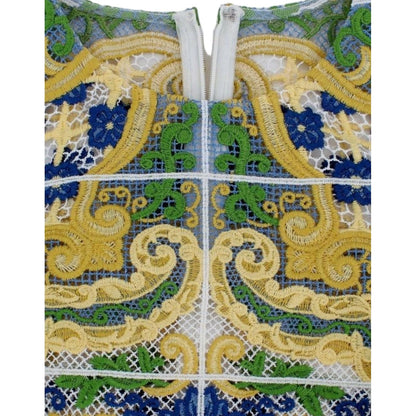 Dolce & Gabbana Multicolor Majolica Embroidered Sweater