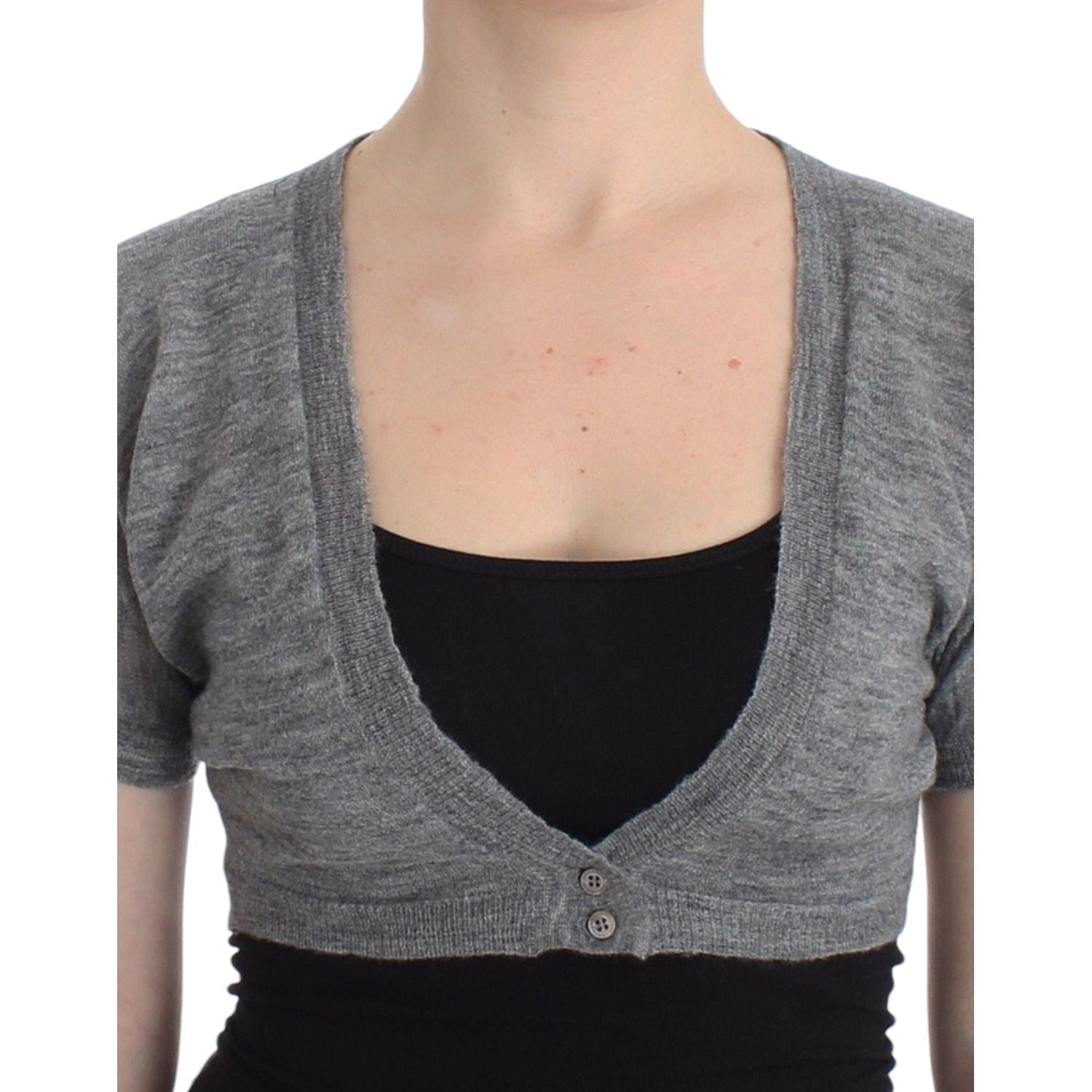 Ermanno Scervino Lingerie Knit Gray Bolero Sweater Cardigan