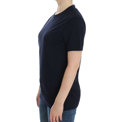 Ermanno Scervino Lingerie Blue Crewneck Cotton Logo T-shirt