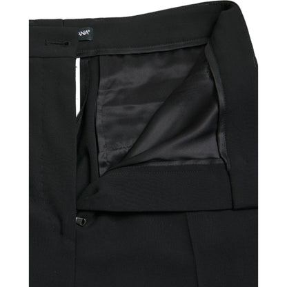 Dolce & Gabbana Black Wool High Waist Tapered Pants