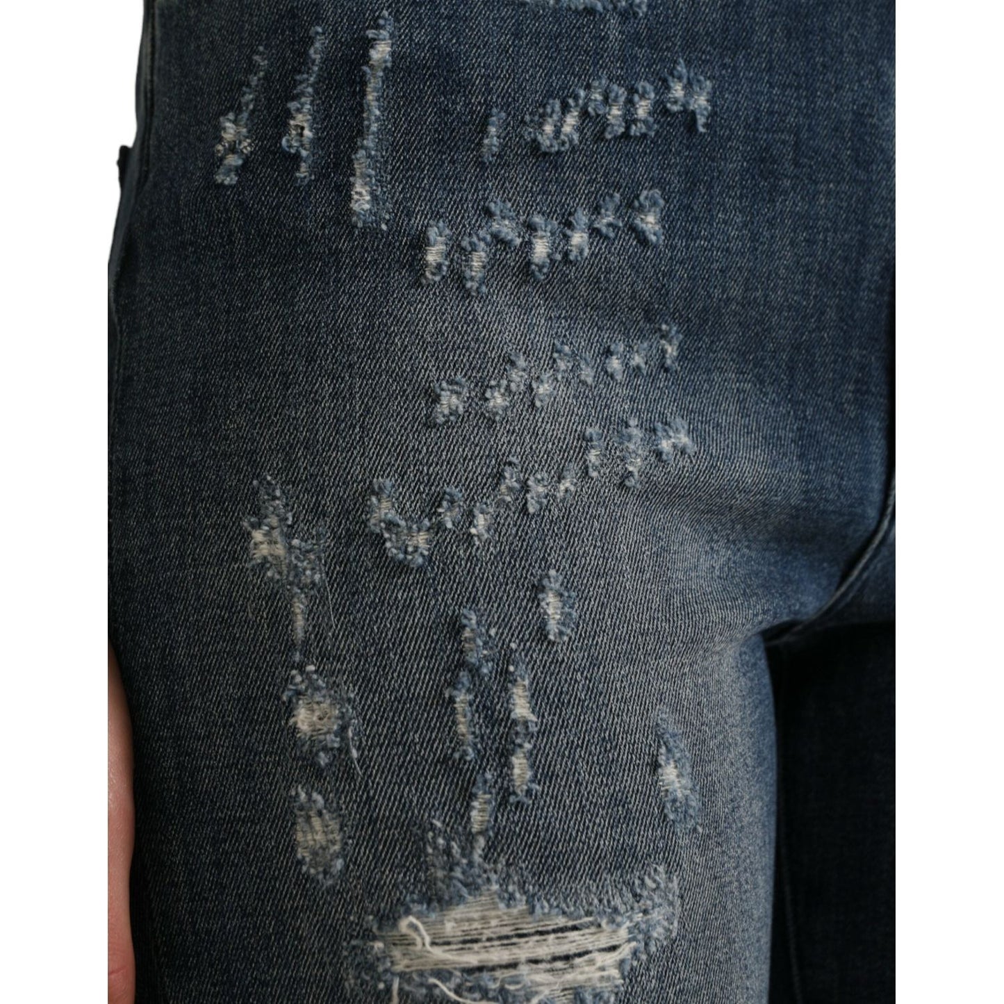 Dolce & Gabbana Dark Blue Distressed GRACE Skinny Denim Jeans