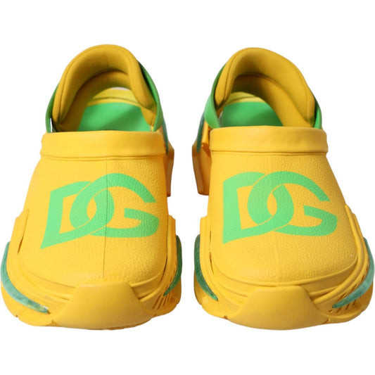 Dolce & Gabbana Yellow Green Rubber Clogs Men Slippers Men Shoes MV5360-44