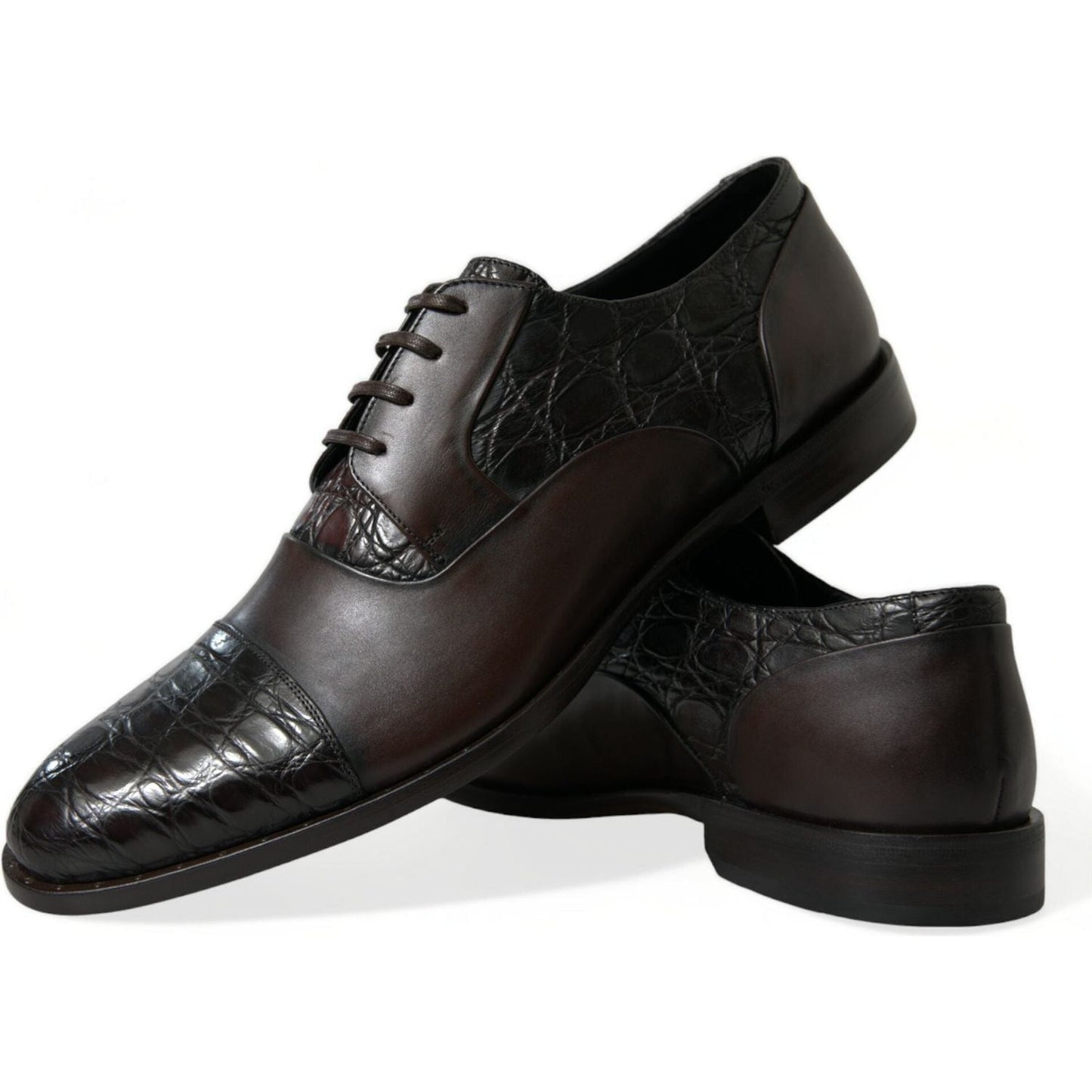 Dolce & Gabbana Brown Exotic Leather Formal Men Dress Shoes