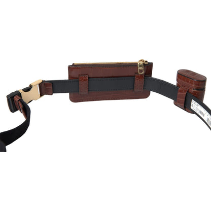 Dolce & Gabbana Brown Alligator Leather Airpods Case Coin Purse Wallet