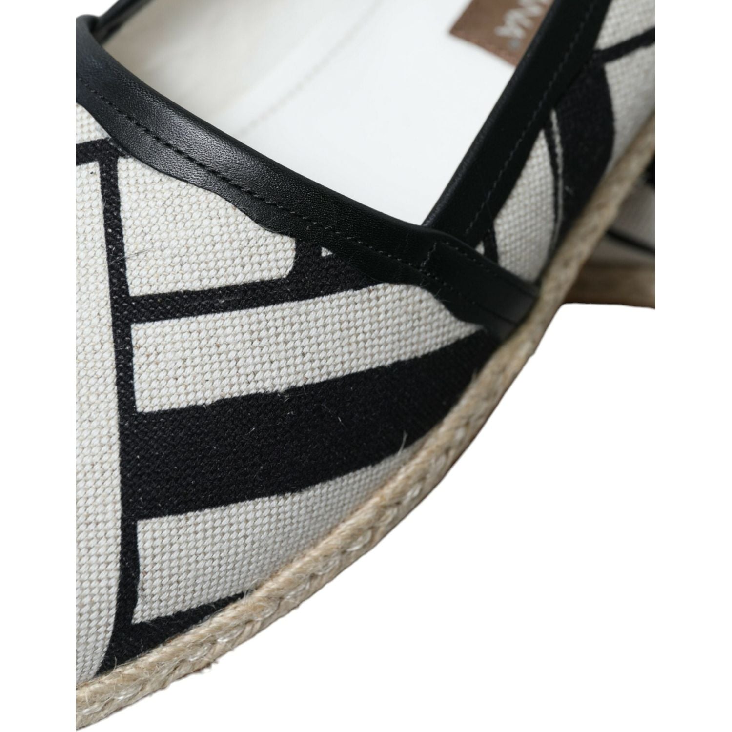 Dolce & Gabbana Beige Black Striped Canvas Espadrilles MONDELLO Shoes