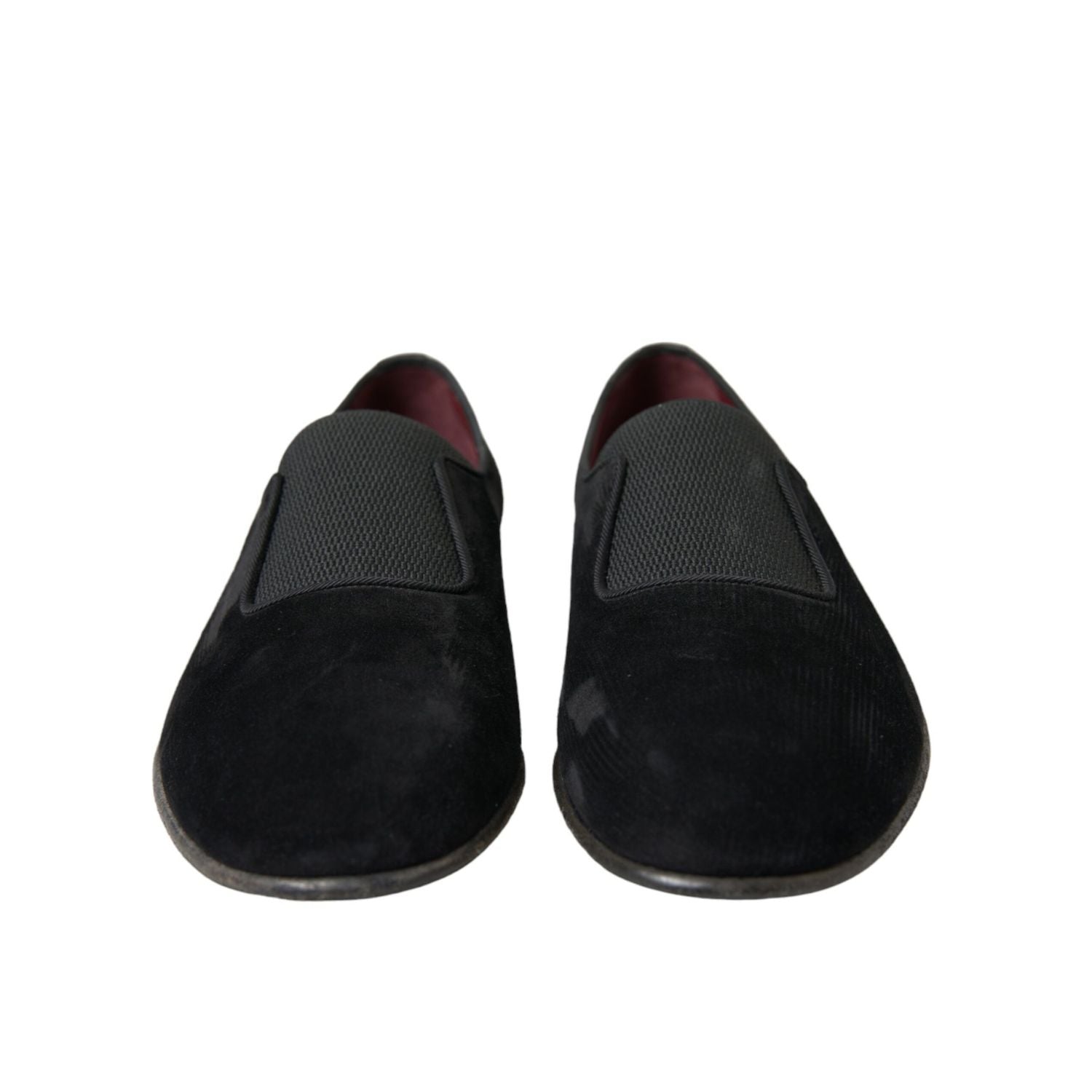 Dolce & Gabbana Black RUNWAY Velour AMALFI Loafers Shoes