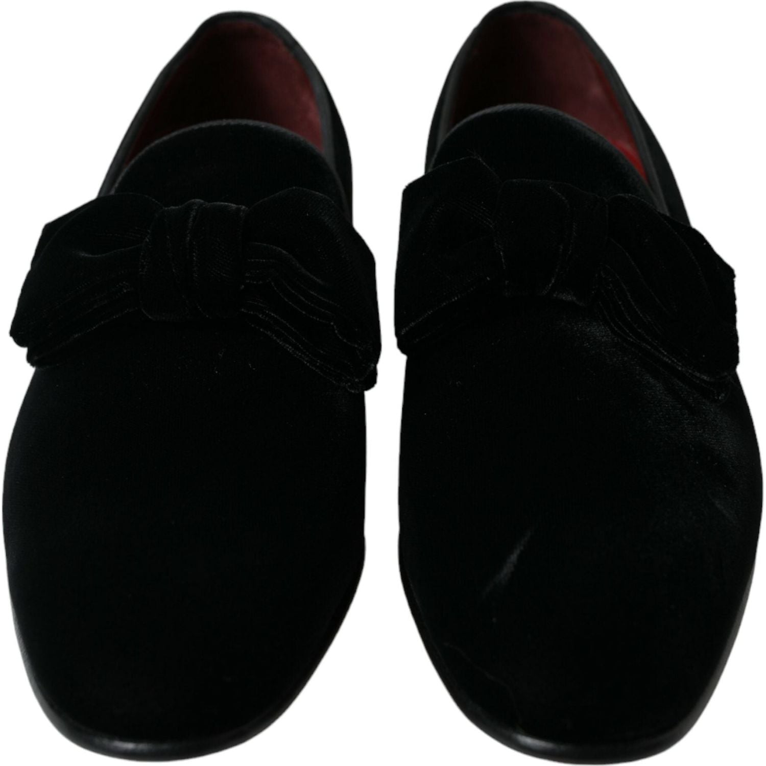 Dolce & Gabbana Black Velvet Loafers Formal Dress Shoes