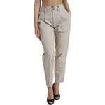 Dolce & Gabbana Beige Cotton High Waist Tapered Pants PAN75125-44