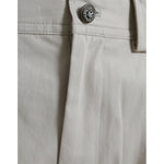 Dolce & Gabbana Beige Cotton High Waist Tapered Pants PAN75125-44
