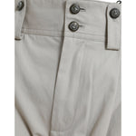 Dolce & Gabbana Beige Cotton High Waist Tapered Pants PAN75125-44