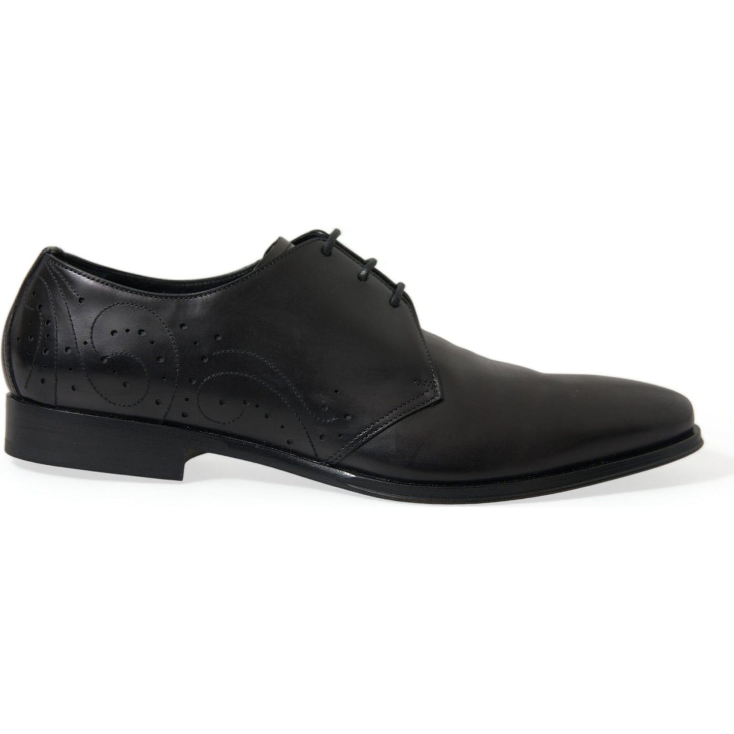 Dolce & Gabbana Black Leather Lace Up Formal Derby Dress Shoes