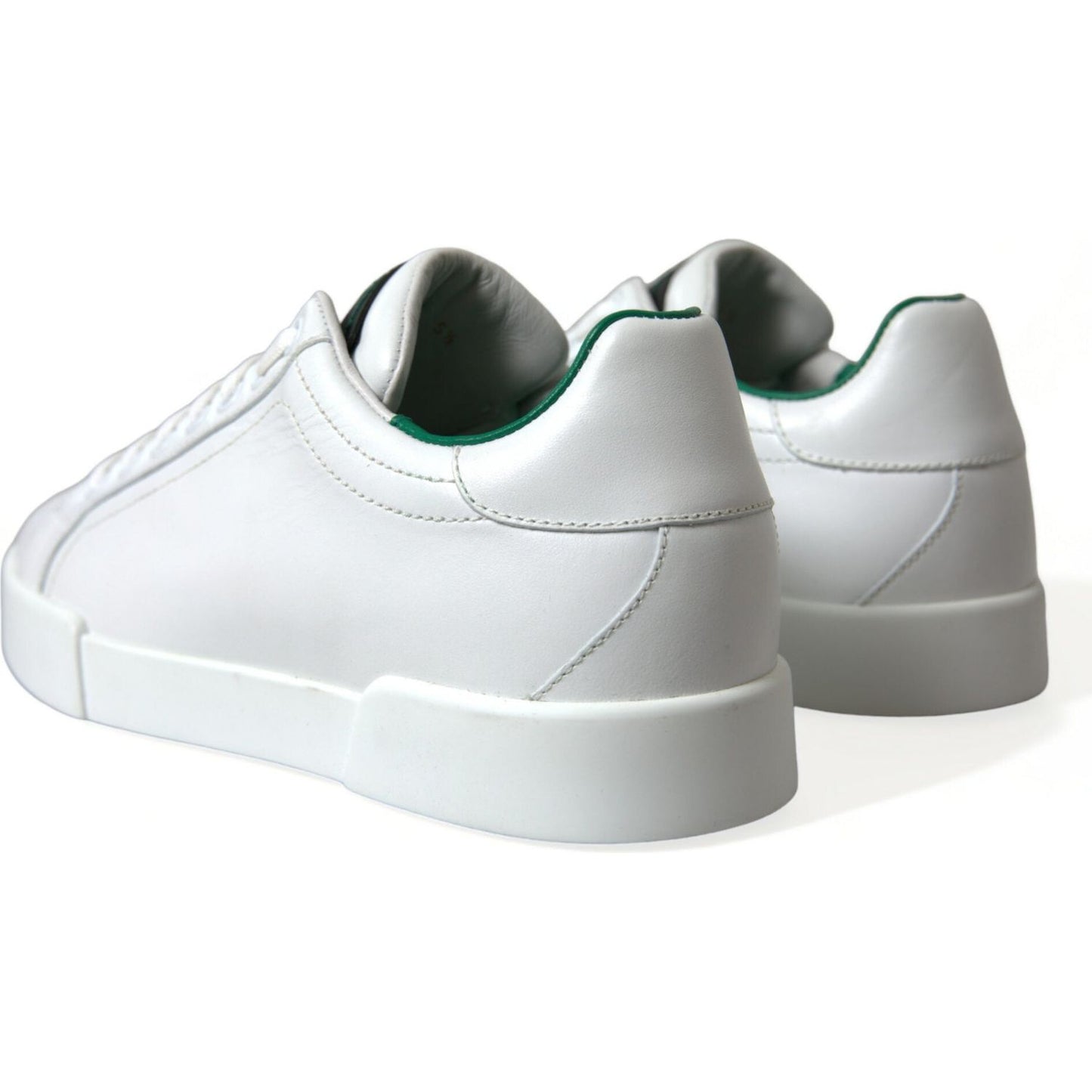 Dolce & Gabbana White Green Leather Portofino Sneakers Shoes MV5594-39.5