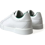 Dolce & Gabbana White Green Leather Portofino Sneakers Shoes MV5594-39.5