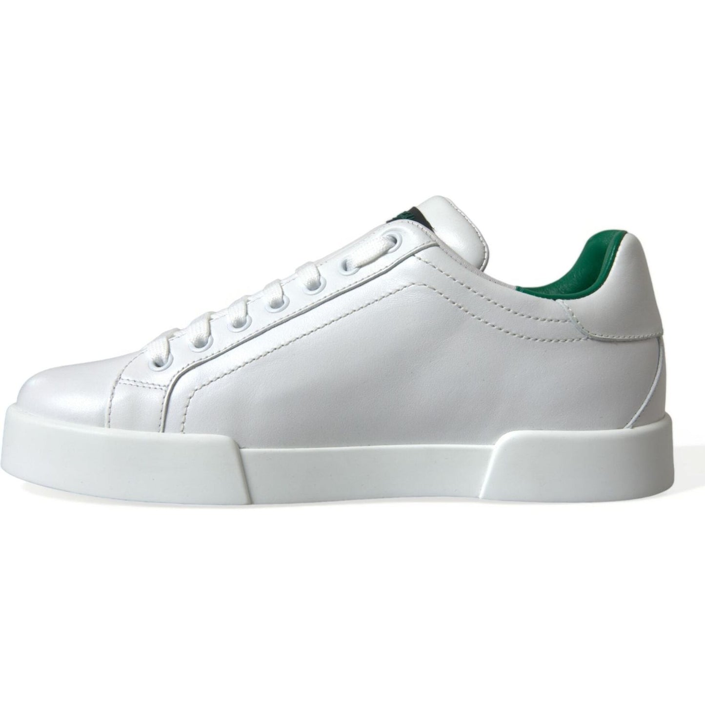 Dolce & Gabbana White Green Leather Portofino Sneakers Shoes MV5594-39.5