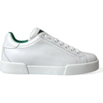 Dolce & Gabbana White Green Leather Portofino Sneakers Shoes MV5594-39.5