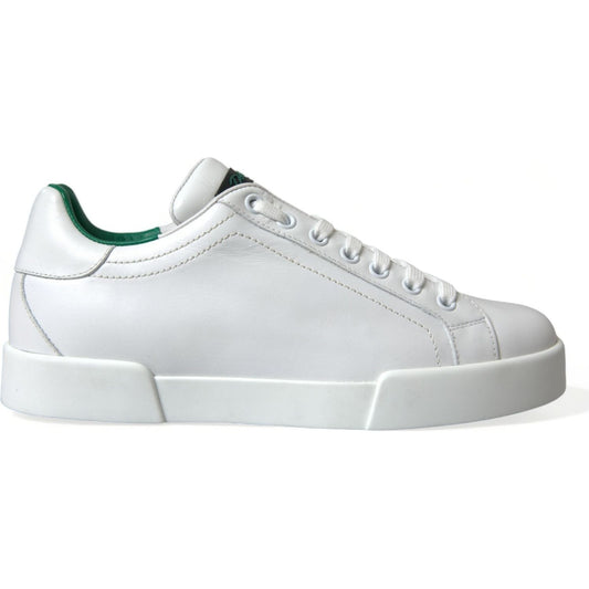 Dolce & Gabbana White Green Leather Portofino Sneakers Shoes MV5594-39.5
