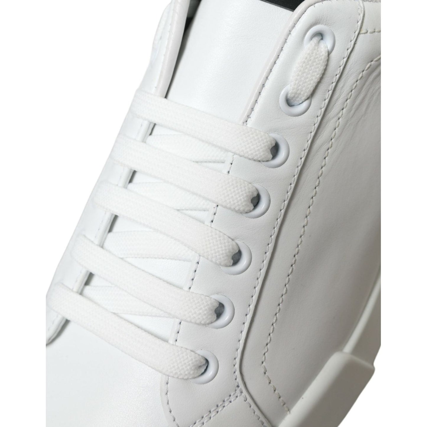Dolce & Gabbana White Green Leather Portofino Sneakers Shoes MV5594-39.5