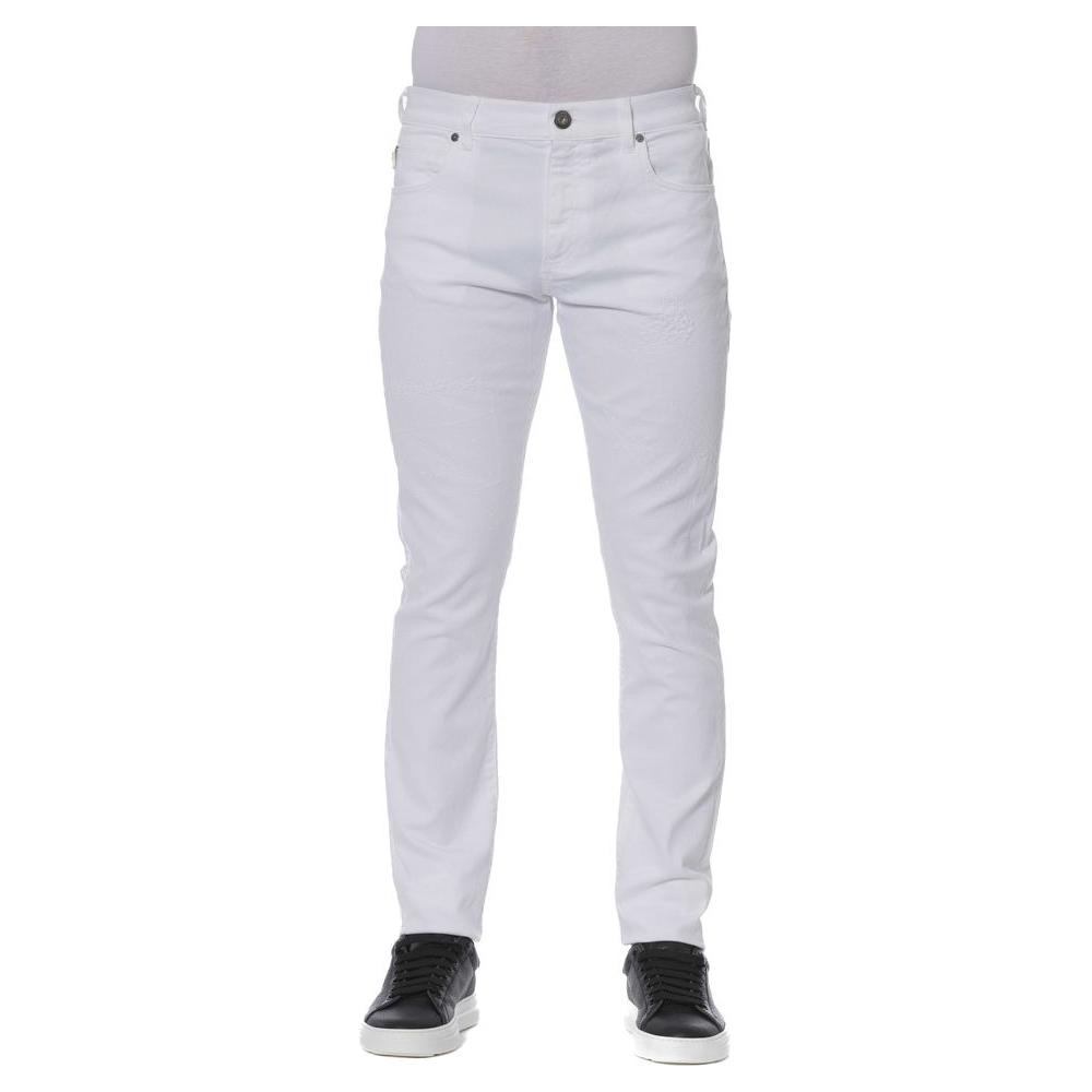 بنطلون جينز رجالي قطني أبيض من Trussardi Jeans