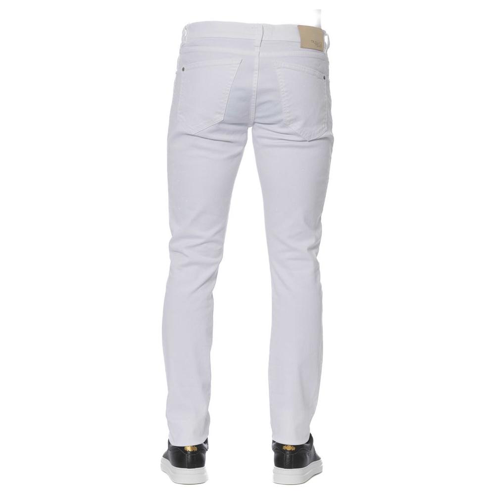 بنطلون جينز رجالي قطني أبيض من Trussardi Jeans