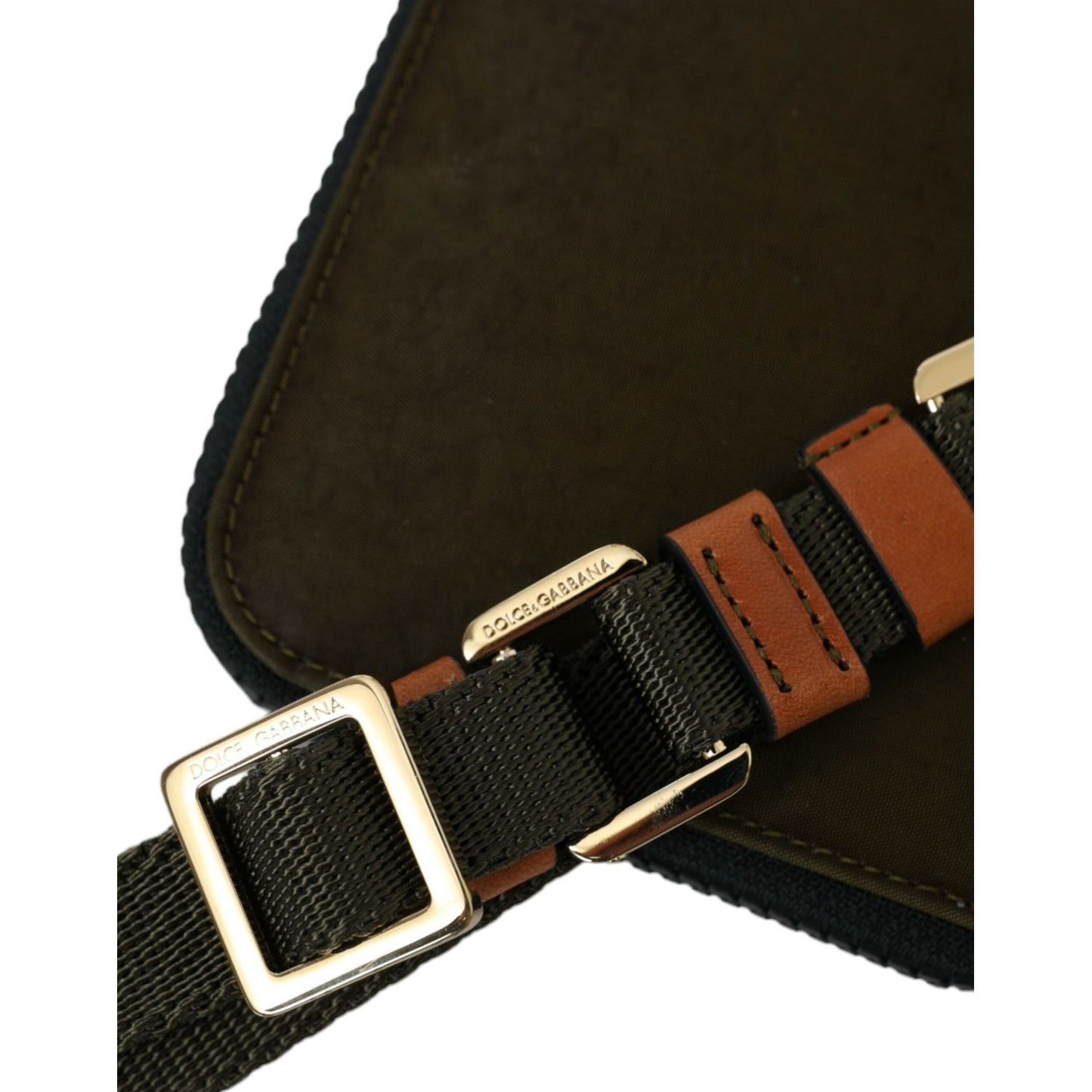 Dolce & Gabbana Dark Green Nylon Logo Multifunctional Kit 2 Pcs Set Bags