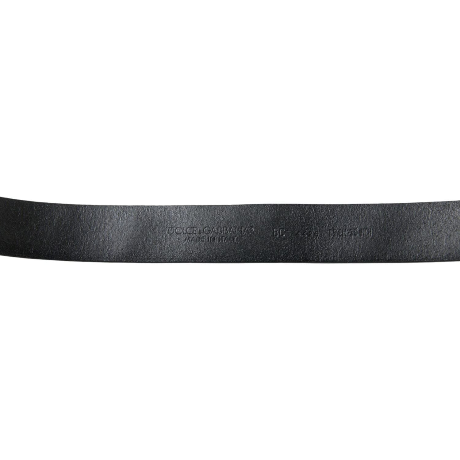 Dolce & Gabbana Black Embellished Leather Engraved Buckle Belt