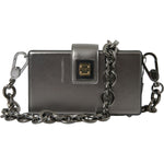 Dolce & Gabbana Metallic Gray Calfskin Shoulder Bag with Chain Strap Dolce & Gabbana Dark Slate Gray