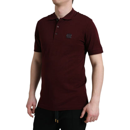 Dolce & Gabbana Maroon Collared Short Sleeves Polo T-shirt