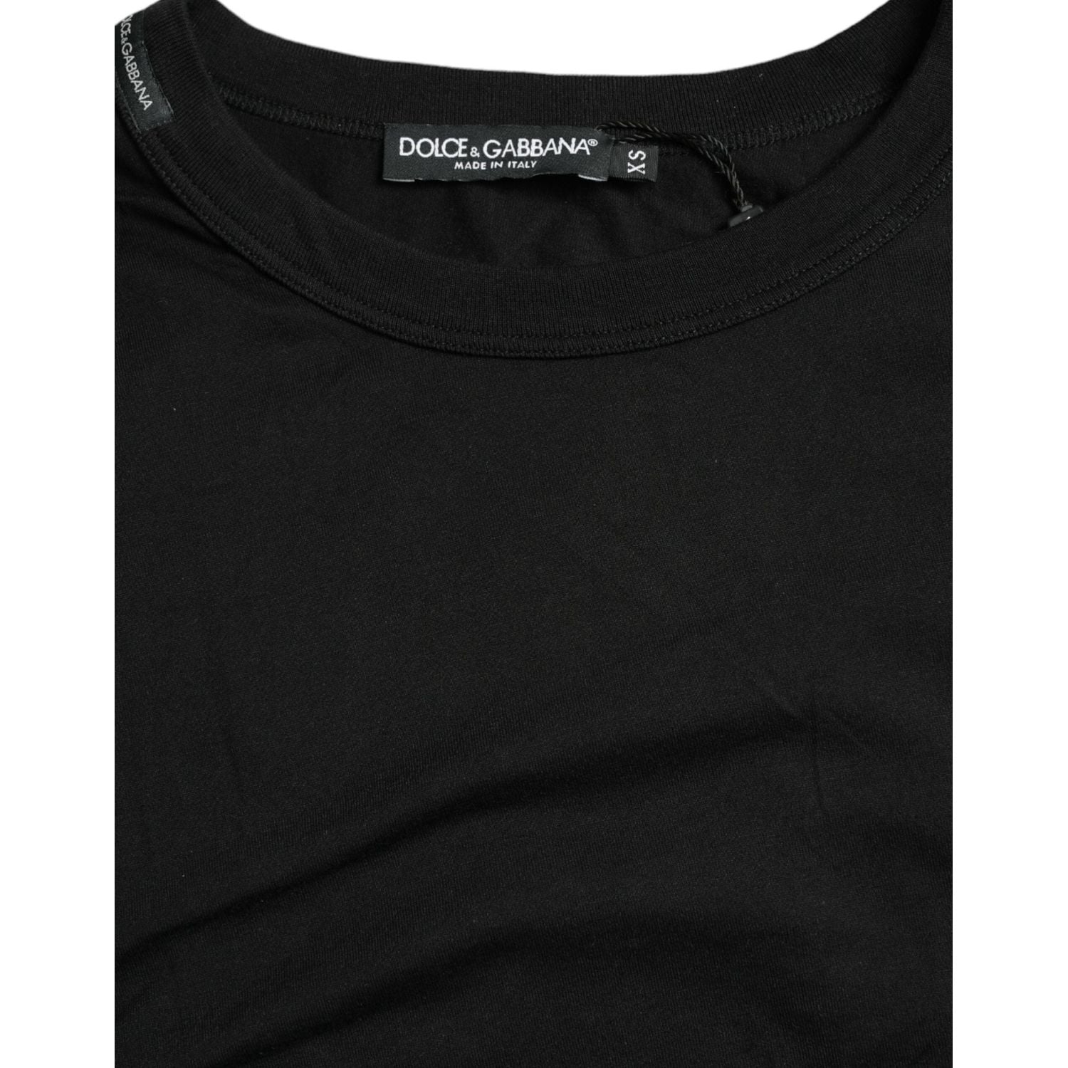 Dolce & Gabbana Black Logo Embossed Crew Neck Short Sleeves T-shirt