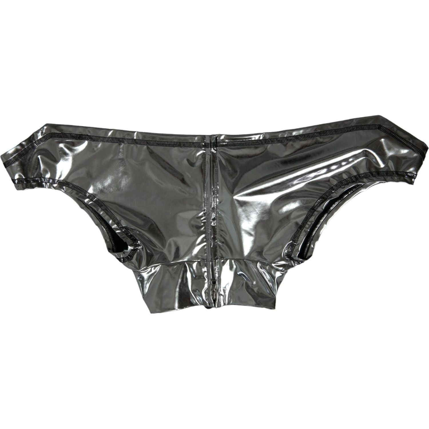 بلوزة فضية أنيقة من دولتشي آند غابانا مع سحاب للإغلاق