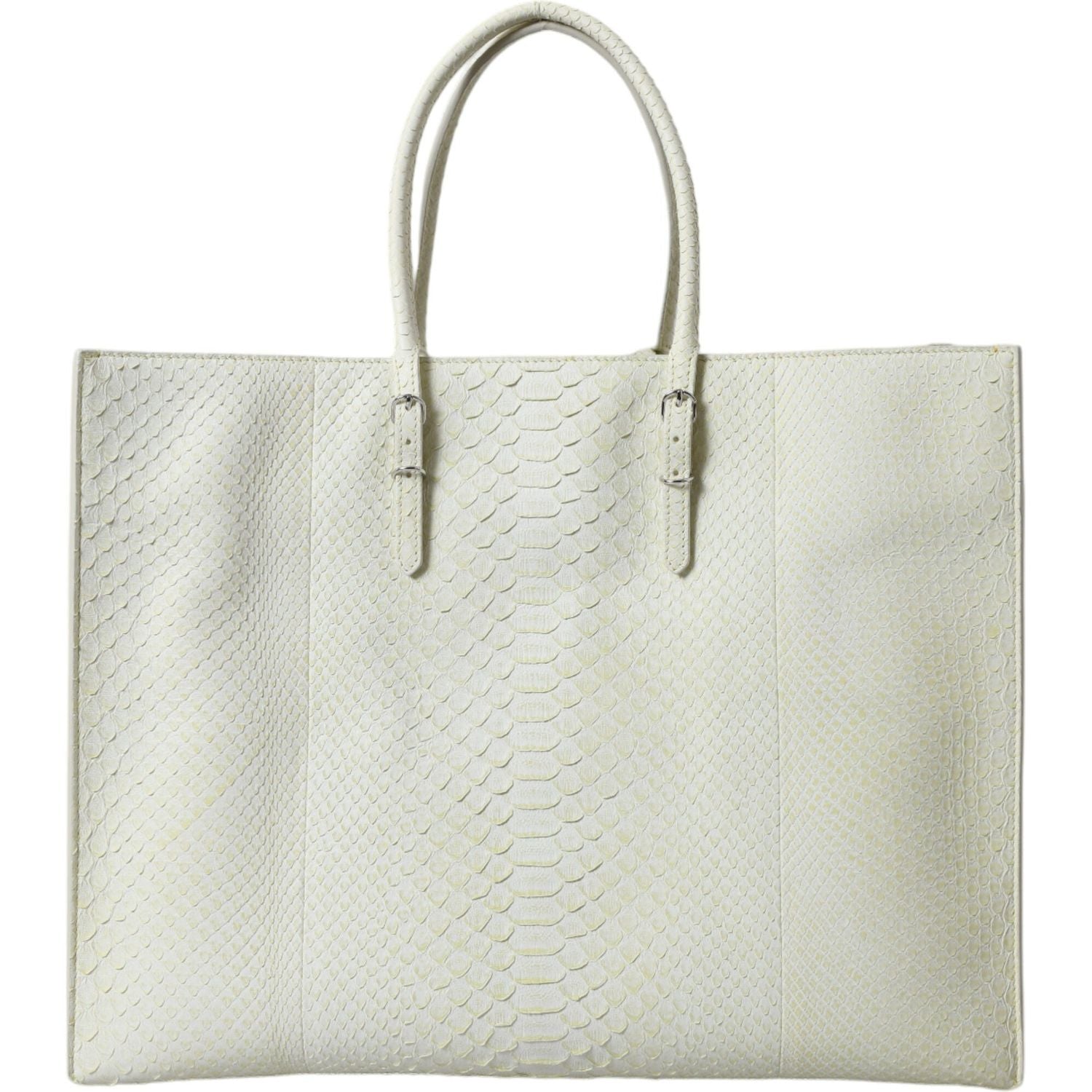 Balenciaga White Yellow Exotic Skin Leather Shopping Tote PAPIER Bag