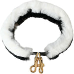 Dolce & Gabbana Black White Lapin Fur Accessory Shoulder Strap