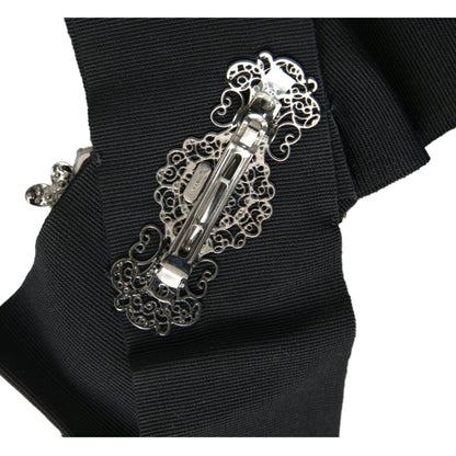 Dolce & Gabbana Black Swarovski Crystal Embellished Hair Clip