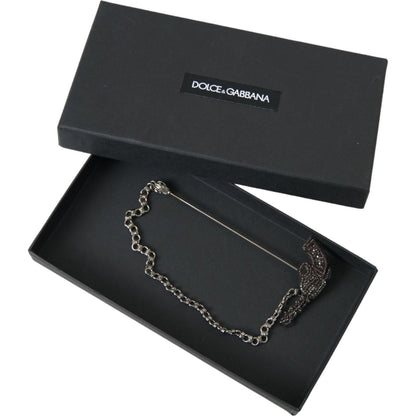 Dolce & Gabbana Brass Copper Silk Revolver Gun Men Brooch Lapel Pin Brooch