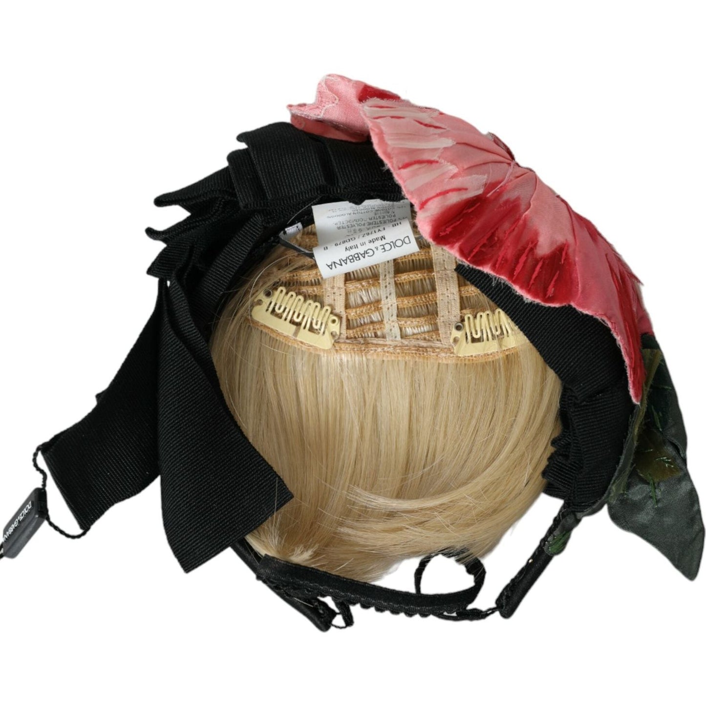 Dolce & Gabbana Black Viscose White Hair Parrucchiera Headband Diadem