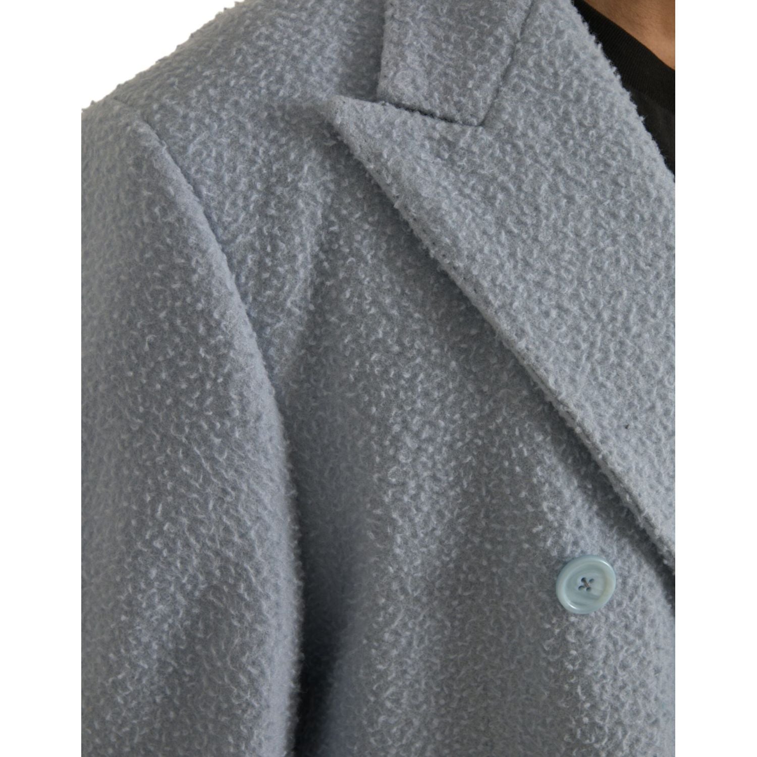 Dolce & Gabbana Blue Double Breasted Long Trench Coat Jacket