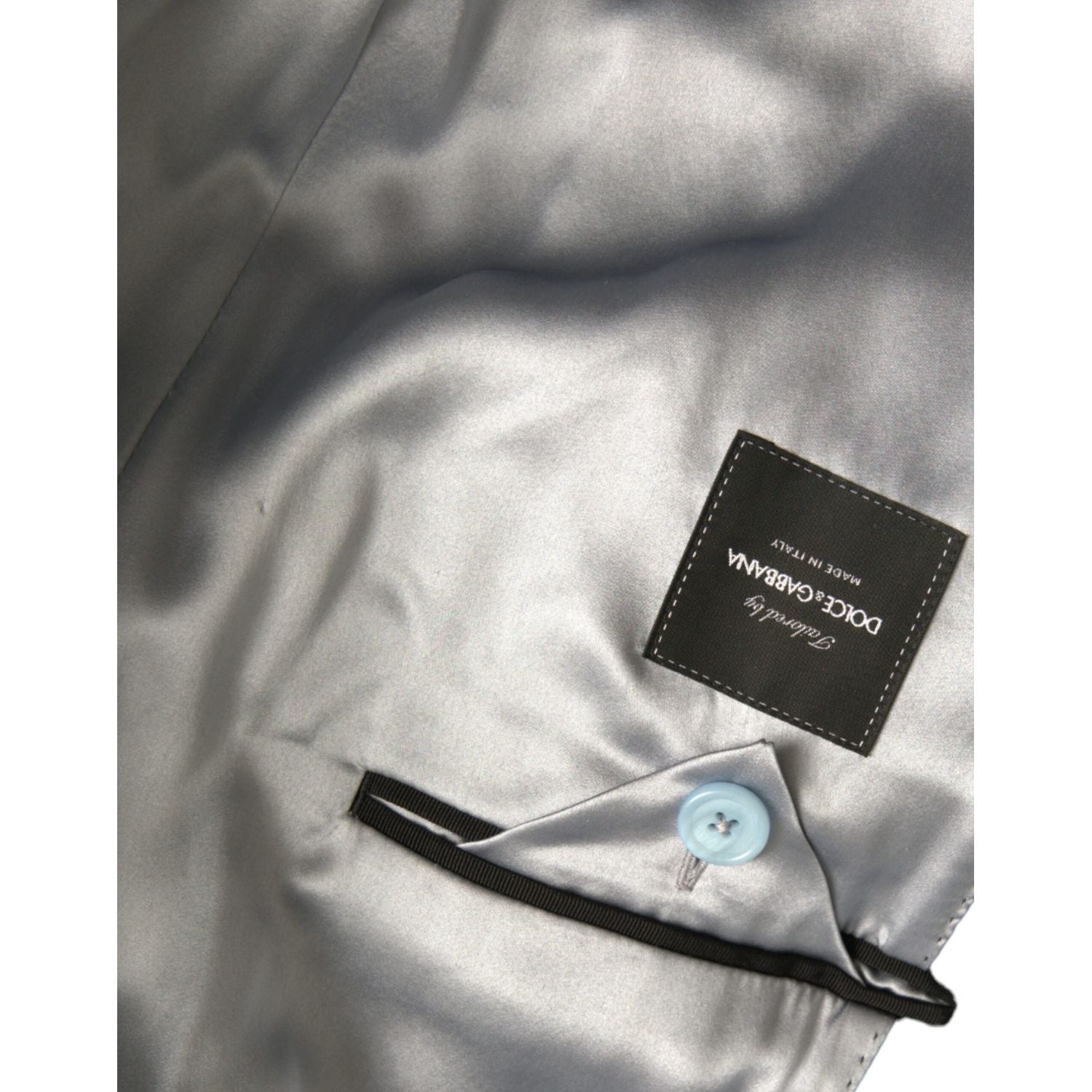 Dolce & Gabbana Blue Double Breasted Long Trench Coat Jacket