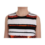 Dolce & Gabbana Multicolored Striped Sequined Stretch Dress SIG50863-1